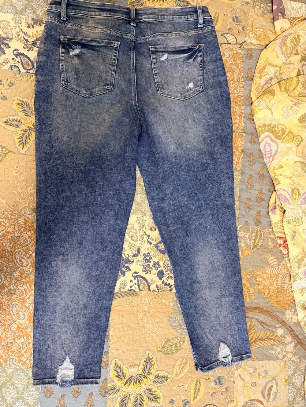 Maurices Everflex High Rise Distressed Medium Dark Blue Jeans - Picture 2 of 3